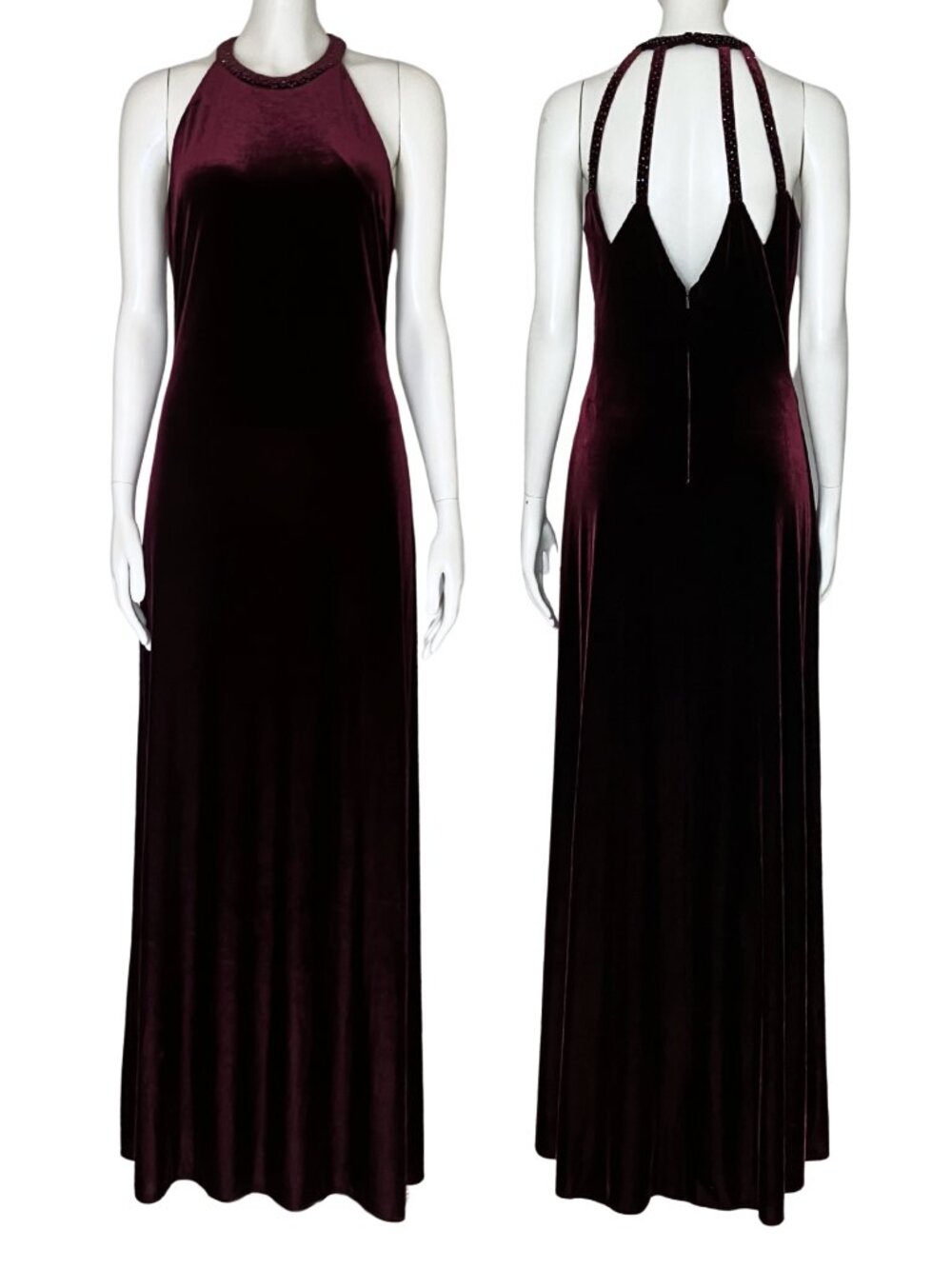 Vintage 90s Y2K Burgundy Velvet Prom Dress. XS/S 6. Maroon Whimsigoth Formal